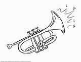 Trumpet Coloring Drawing Pages Instruments Musical Instrument Cartoon Trompete Kids Desenhos Drawings Music Colouring Trumpets Cornet Color Printable Getdrawings Getcolorings sketch template