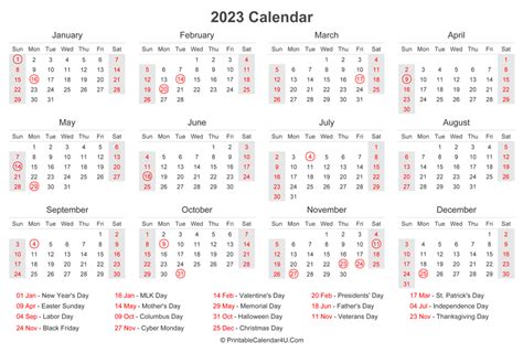 calendar   holidays  bottom landscape layout