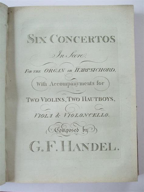 Concertos For Organ Or Harpsichord Arnold Edition By Handel G F