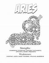 Coloring Aries Print Astrology Pages Adult Zodiac Horoscope Choose Board sketch template