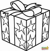 Coloring Box Gift Christmas Present Pages Xmas Getdrawings sketch template