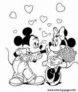 Coloring Pages Mickey Disney 42bd Kissing Minnies Hand Printable Print sketch template