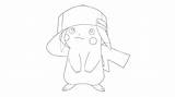 Pikachu Coloring Pages Hat Bestappsforkids Wearing sketch template
