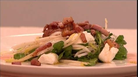 salade met witloof geitenkaas en spek recept geitenkaas voedsel ideeen koken