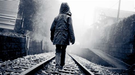 lonely mood sad  sadness emotion people loneliness solitude train tracks