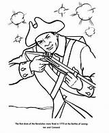 Coloring Pages Lexington Concord War Revolutionary American Revolution Veterans Sheets Kids Printables Soldier History Usa Clipart Battle Drawing Print First sketch template