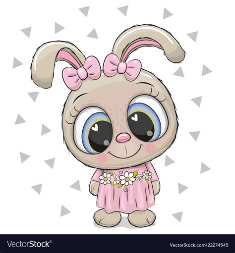 Cute Rabbit Girl On A White Background Royalty Free Vector