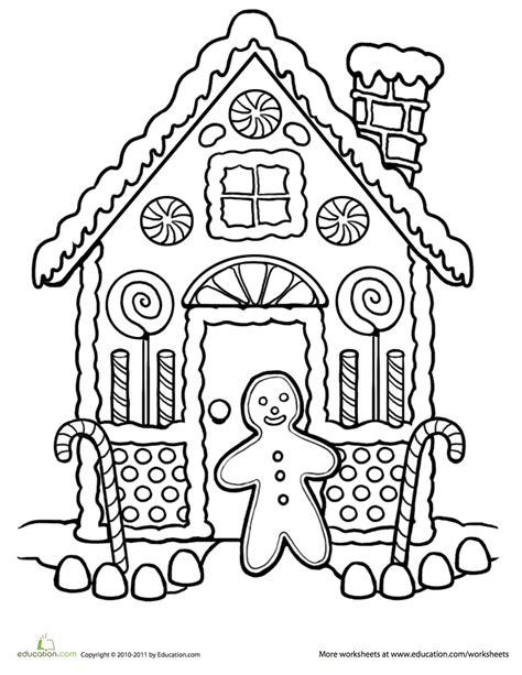 gingerbread house coloring pages sketch coloring page