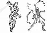 Iron Man Coloring Pages Spiderman Spider Avengers Printable Color Endgame Pdf Captain America sketch template