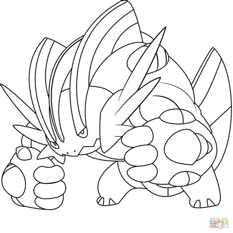 mega swampert pokemon coloring page  printable coloring pages