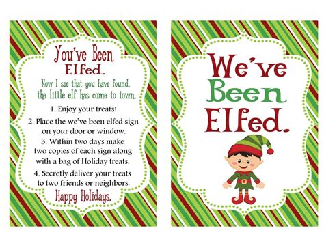 youve  elfed printable instructions sign  etsy neighbor