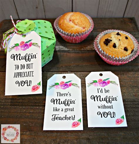 muffin teacher appreciation printable tags  glimpse