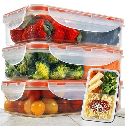 bento lunch box pcs set oz meal prep containers microwavable bpa  leak proof