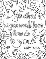Coloring Do Others Would Them Pages Luke 31 Am Bible Verse Printable Trust Afraid Colorings Drawing Through Categories sketch template