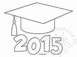 Graduation Cap Coloring School sketch template