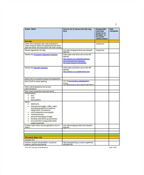 employee checklist samples templates  excel ms word