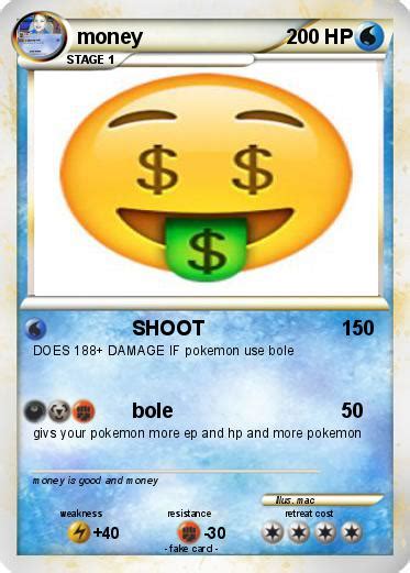 pokemon money   shoot  pokemon card