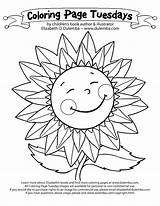 Sunflower Coloring Pages June Summer Tuesday Solstice Dulemba Cliparts Clipart Printable Adults Big Print Library Prairie Little Weather House Sunflowers sketch template