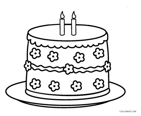 printable birthday cake coloring pages  kids coolbkids