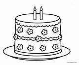 Cake Coloring Template Tiered Birthday Printable Pages sketch template