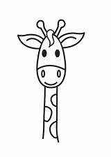 Giraffe Coloring Head Pages Large sketch template