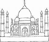 Mahal Taj Coloring Zeichnung Hinduismo Sketch sketch template