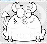 Drunk Devil Chubby Outlined Coloring Clipart Cartoon Vector Cory Thoman sketch template