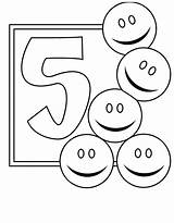 Coloring Numbers Five Funny Kids Color Pages Print sketch template
