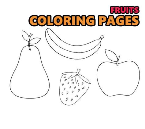 fruits coloring pages  set   printable drawings  kids