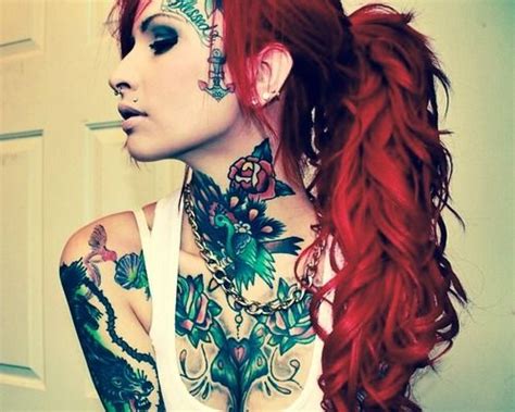 Tattooed Women ~ Flaming Red Hair Hair Pinterest