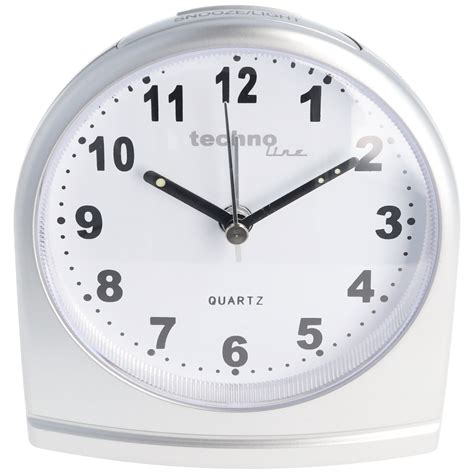 quartz wekker zilver met witte wijzerplaat zonder tikken stil uurwerk quartz wekker wekker