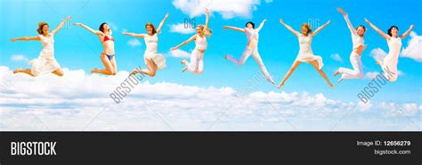 8 flying women white image and photo free trial bigstock