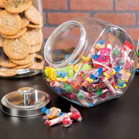 core  gallon glass penny candy jar  chrome lid