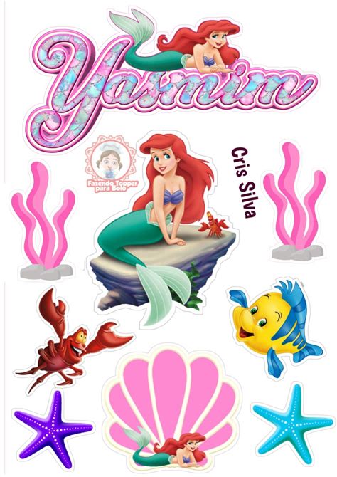 printable  mermaid cake topper printable printable word