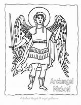 Michael Coloring St Archangel Angel Color Popular sketch template