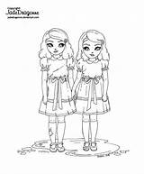 Coloring Pages Twins Shinning Shining Sheets Lineart Girl Choose Board sketch template