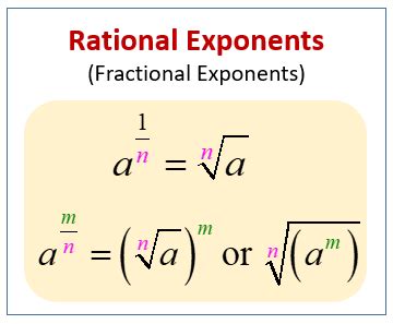 rational exponents fractional exponents  fractional powers examples  worksheets