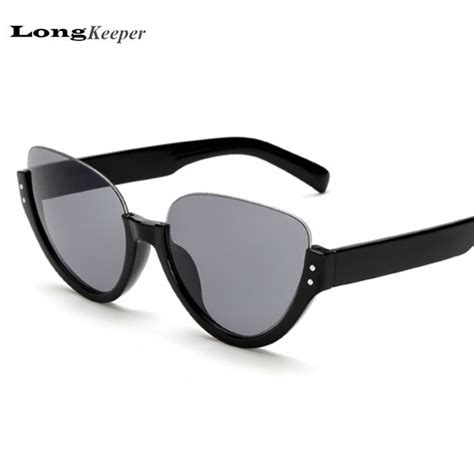 longkeeper half frame sunglasses for women men top rimless sun glasses
