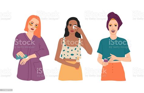 Girl With Facial Cosmetics Stock Illustration Download Image Now