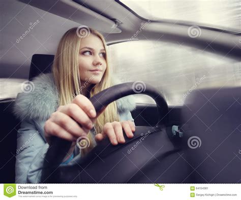 Girl Driving A Car Stock Image Image Of Behind Adult