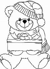 Bear Teddy Coloring Pages Holidays Parent Grand Kids Christmas Ausmalbilder Coloringsky Pinnwand Auswählen Xmas sketch template