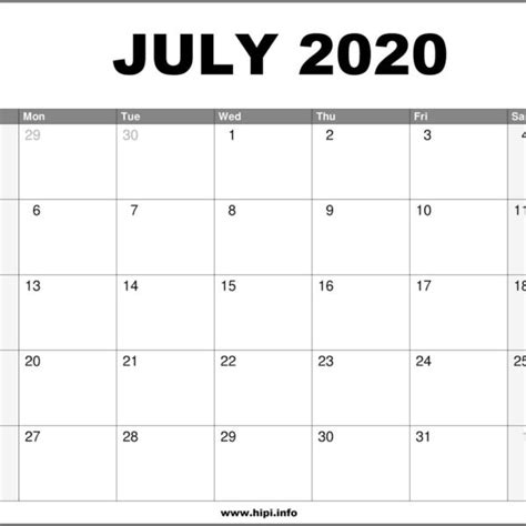 july  calendar  printable hipiinfo calendars printable