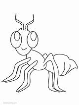 Coloring Pages Ants Cartoon Ant Line Kids Printable Color sketch template