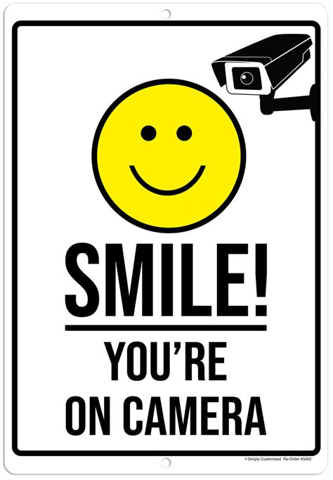 printable smile    camera sign