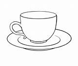 Cup Tea Drawing Coloring Sketch Saucer Teacup Outline Drawings Cups Colouring Sketchite sketch template