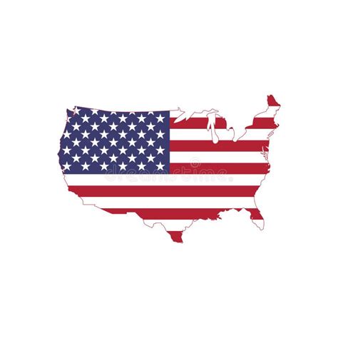 amerikaanse vlagvector op amerikaanse kaart de kaart van de  met vlag vector illustratie