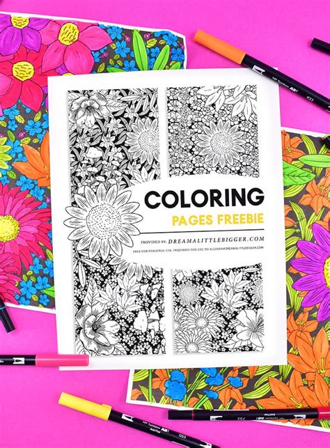 jumbo floral coloring pages dream   bigger