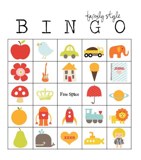 printable kids bingo