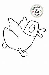 Colouring Duck Sarah Flapping Wings Sheet sketch template