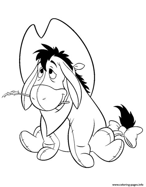 print eeyore   cowboy disney halloween coloring pages horse